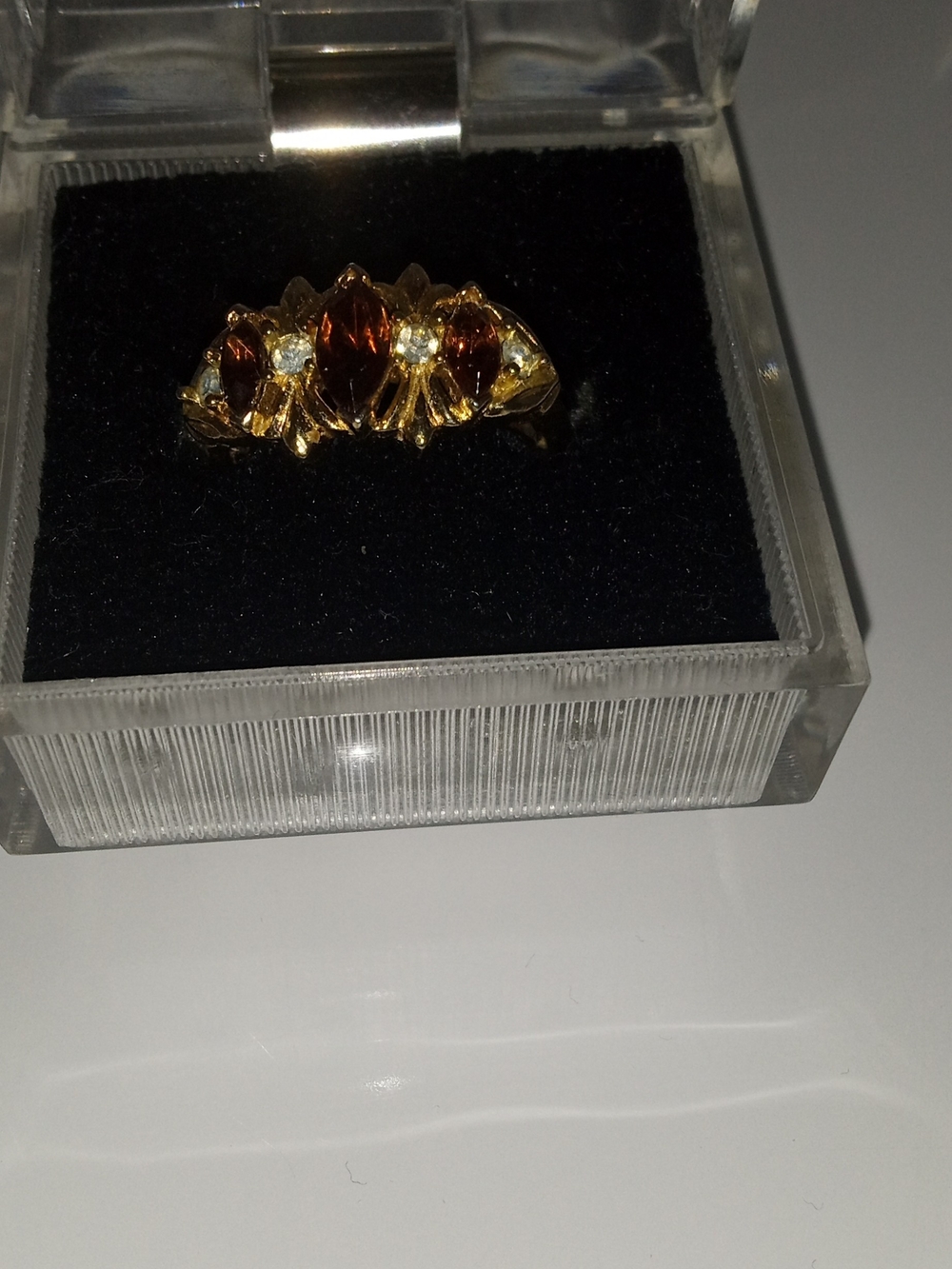 Avon Vintage Gold Tone Women’s Garnet-Accent Ring